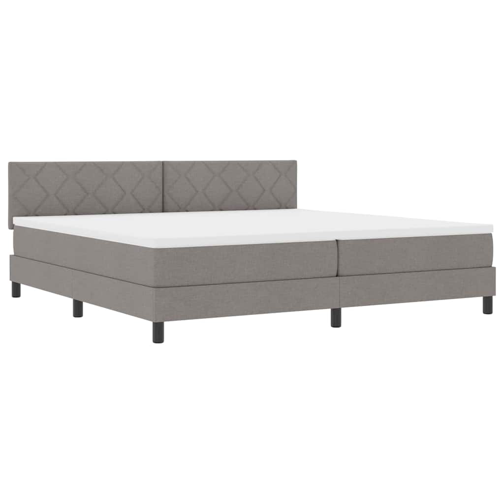 Box spring seng med pude Gråbrun 200 x 200 cm Stof