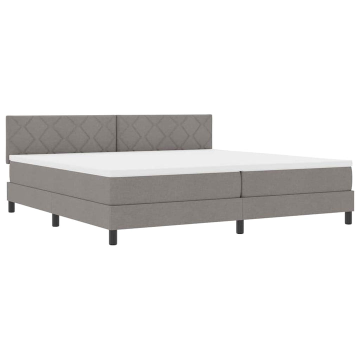 Box spring seng med pude Gråbrun 200 x 200 cm Stof