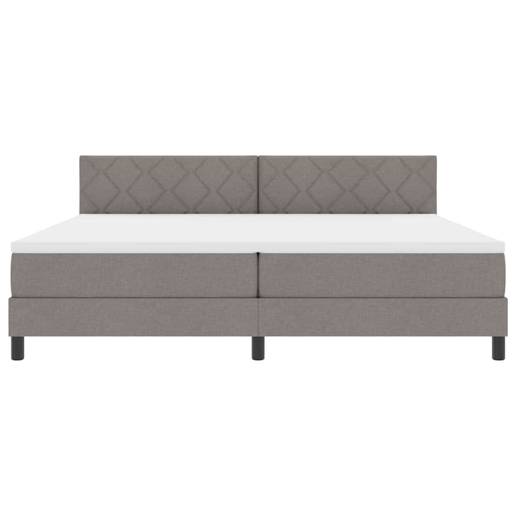 Box spring seng med pude Gråbrun 200 x 200 cm Stof