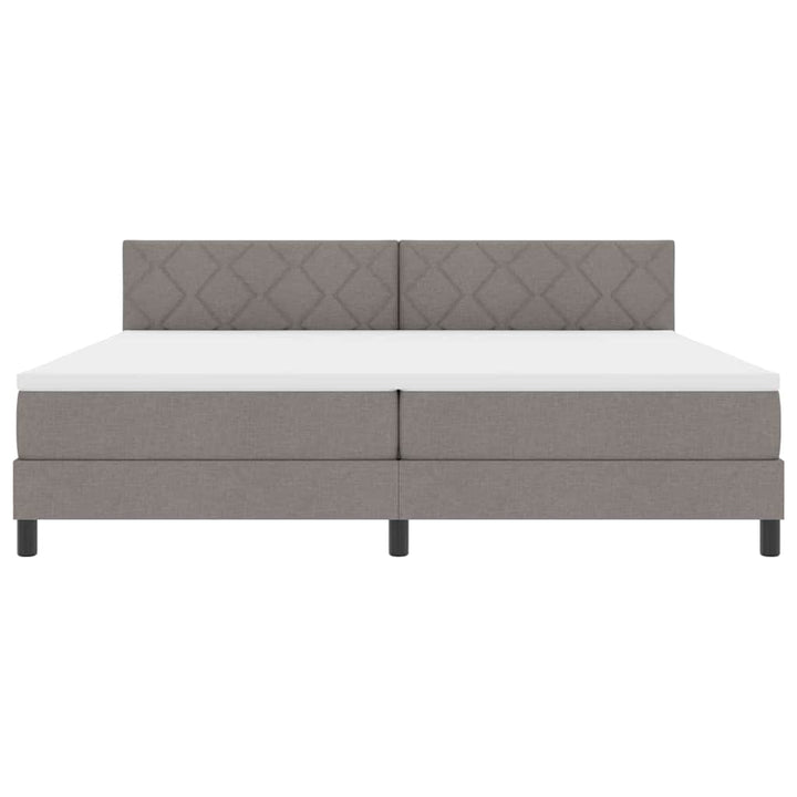 Box spring seng med pude Gråbrun 200 x 200 cm Stof