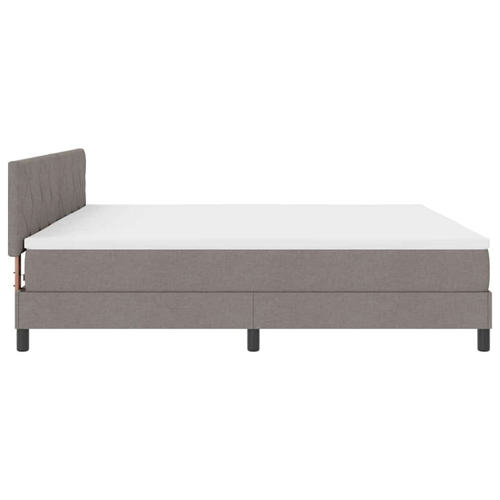Box spring seng med pude Gråbrun 200 x 200 cm Stof