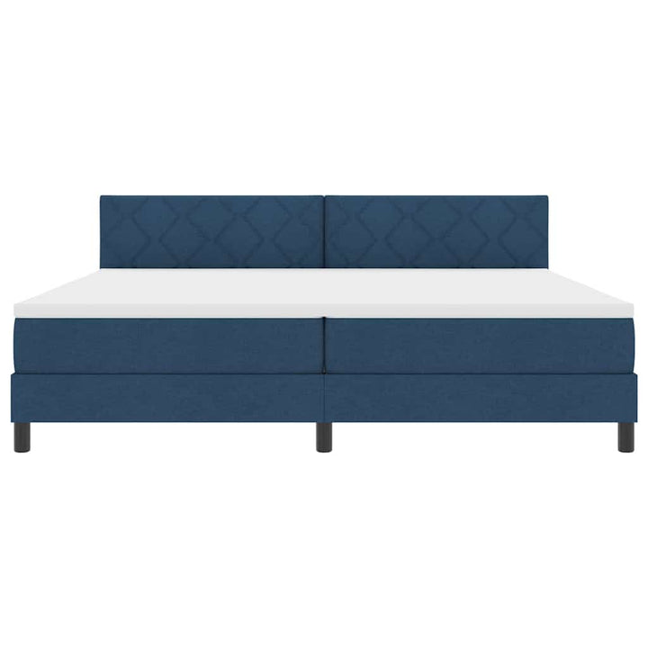 Box spring seng med madras med LED Blå 200 x 200 cm Stof