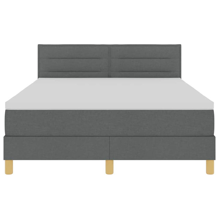 LED Box Spring Bed med hovedgærde Mørkegrå 140 x 190 cm Stof