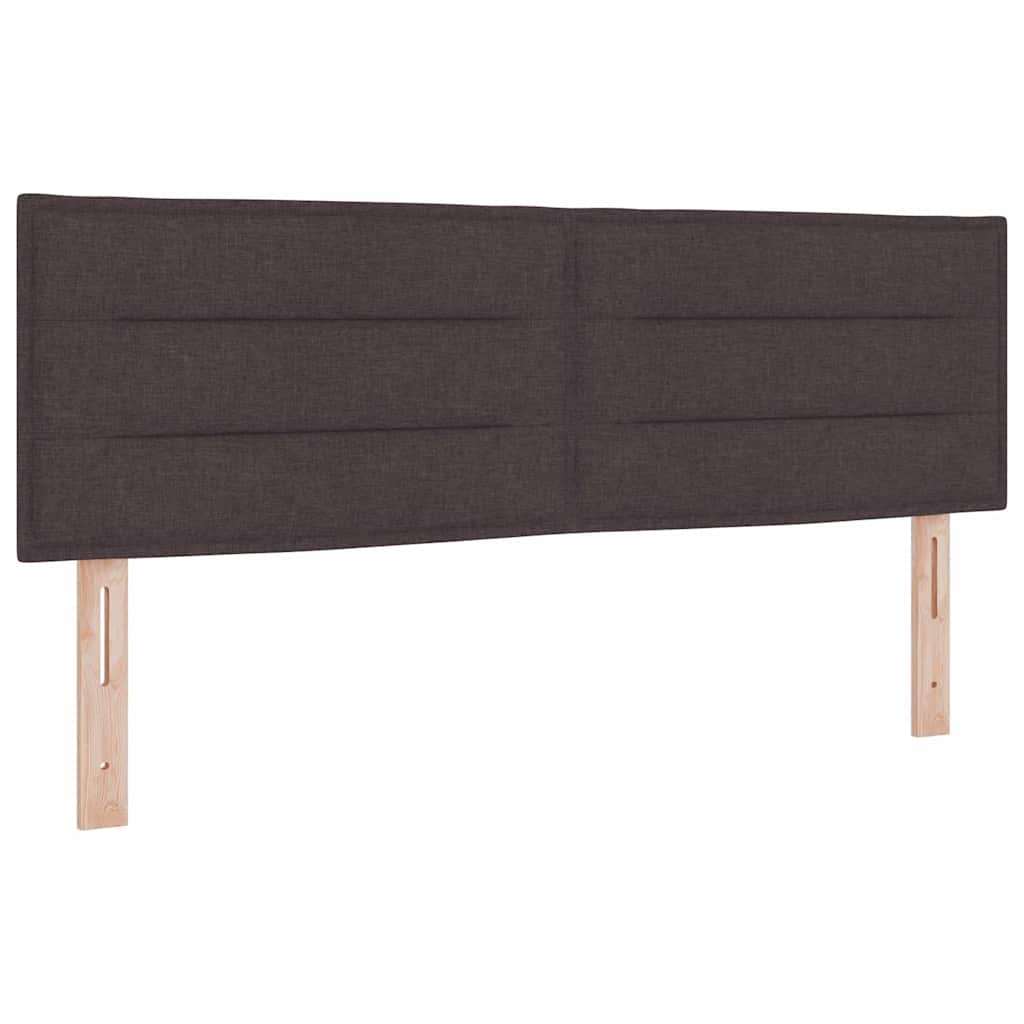 LED Box Spring Bed med hovedgærde Mørk Brun 140 x 200 cm Stof