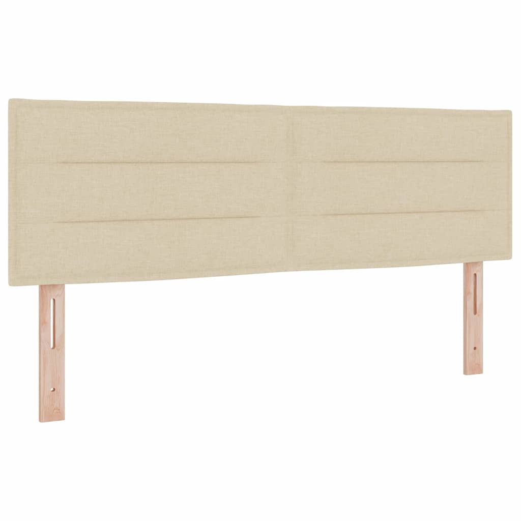 LED Box Spring Bed med LED-lysstrimler Creme 160 x 200 cm Stof