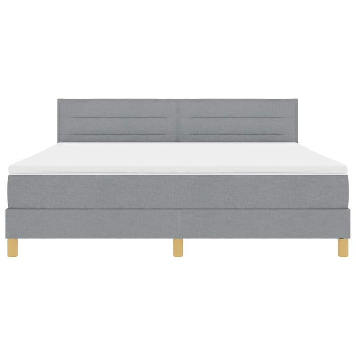 LED Box Spring Bed med pude Lysegrå 180 x 200 cm Stof