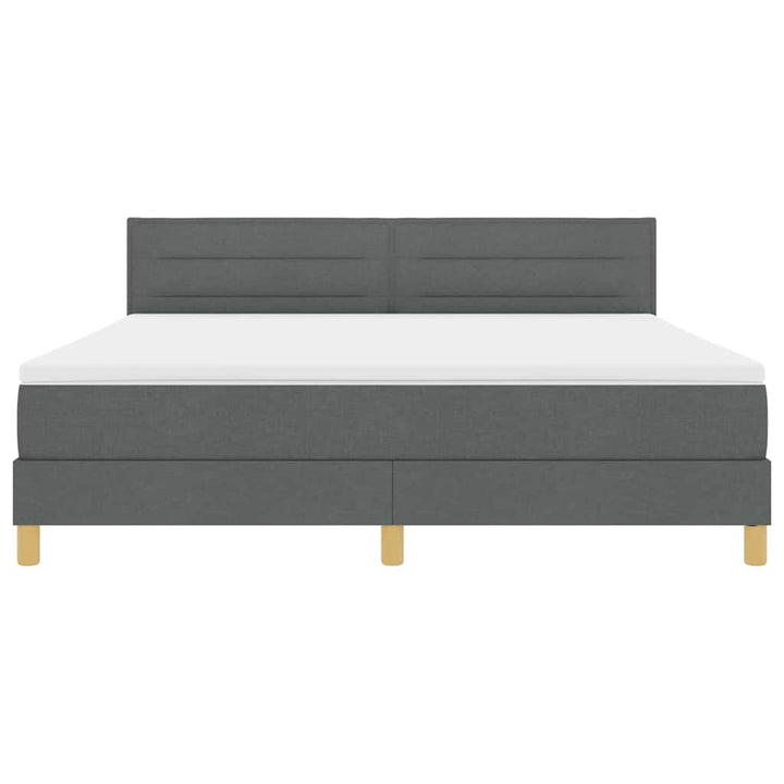 LED Box Spring Bed med hovedgærde Mørkegrå 180 x 200 cm Stof
