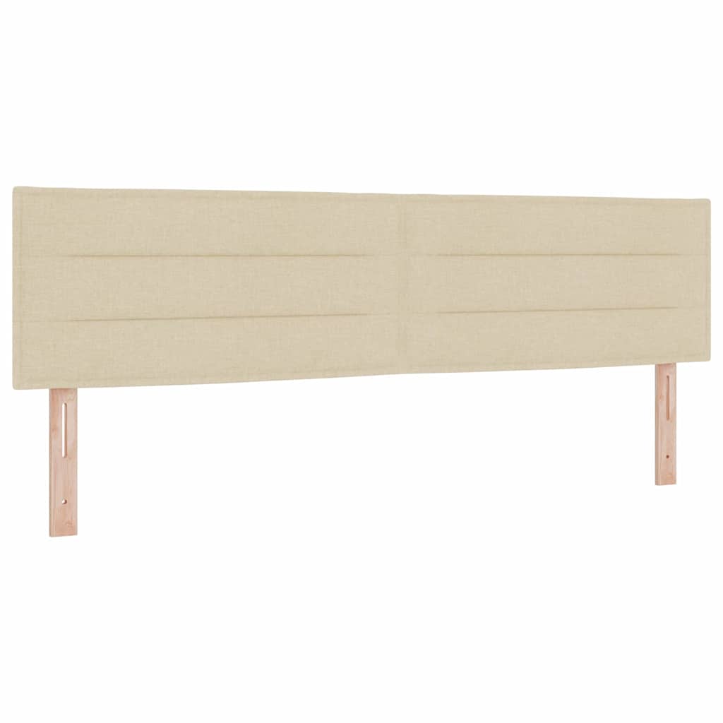 LED Box Spring Bed med LED-lysstrimler Creme 180 x 200 cm Stof