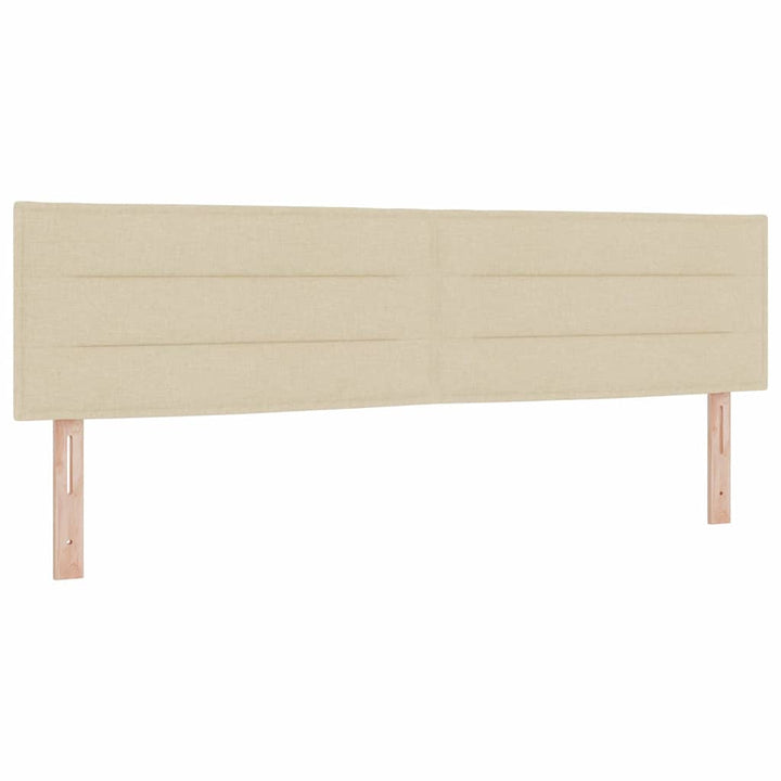 LED Box Spring Bed med LED-lysstrimler Creme 180 x 200 cm Stof