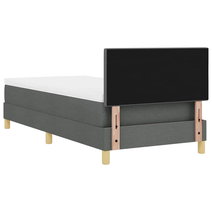 LED Box Spring Bed med hovedgærde Mørkegrå 90 x 190 cm Stof