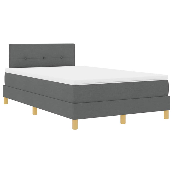 LED Box Spring Bed med hovedgærde Mørkegrå 120 x 190 cm Stof
