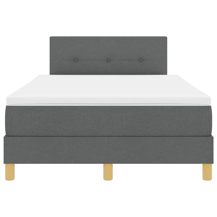 LED Box Spring Bed med hovedgærde Mørkegrå 120 x 190 cm Stof