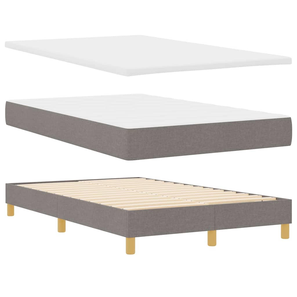 LED Box Spring Bed med hovedgærde Gråbrun 120 x 190 cm Stof