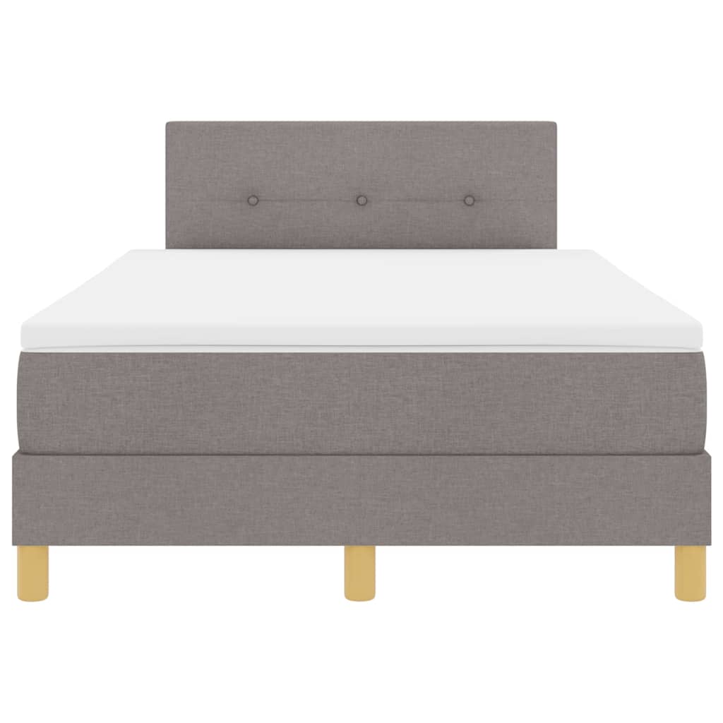 LED Box Spring Bed med hovedgærde Gråbrun 120 x 190 cm Stof