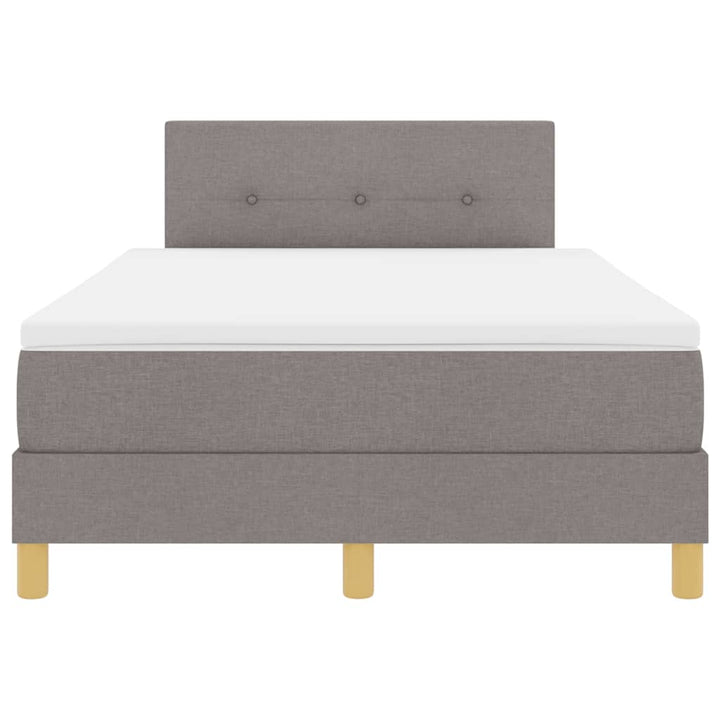 LED Box Spring Bed med hovedgærde Gråbrun 120 x 190 cm Stof