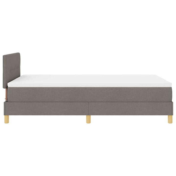 LED Box Spring Bed med hovedgærde Gråbrun 120 x 190 cm Stof