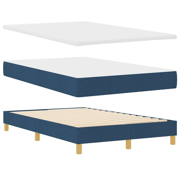 LED Box Spring Bed med hovedgærde Blå 120 x 190 cm Stof