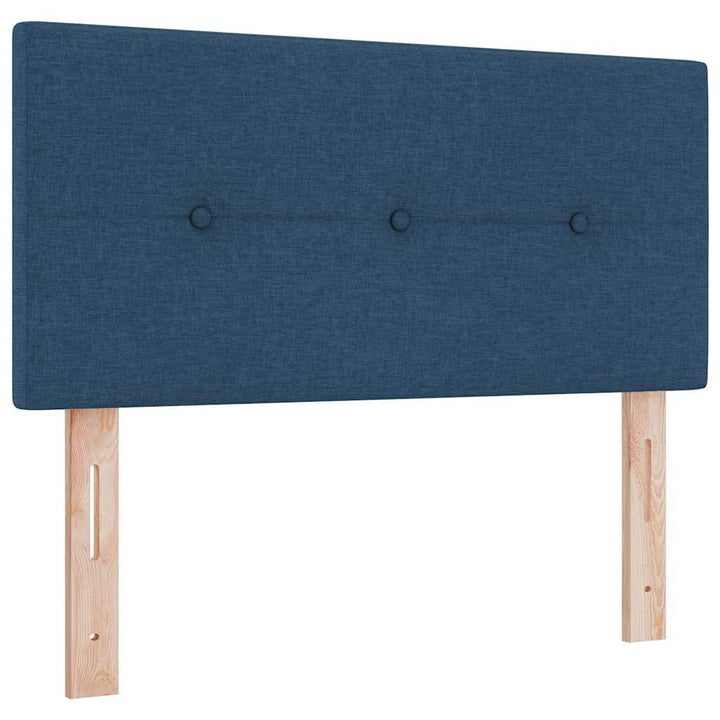 LED Box Spring Bed med hovedgærde Blå 120 x 190 cm Stof