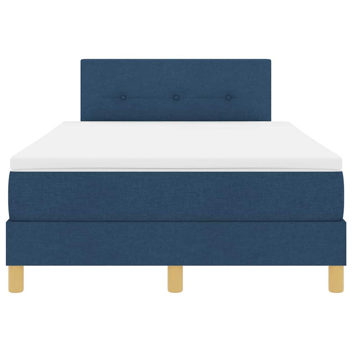 LED Box Spring Bed med hovedgærde Blå 120 x 190 cm Stof