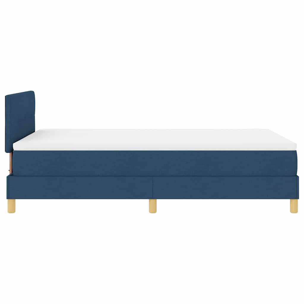 LED Box Spring Bed med hovedgærde Blå 120 x 190 cm Stof