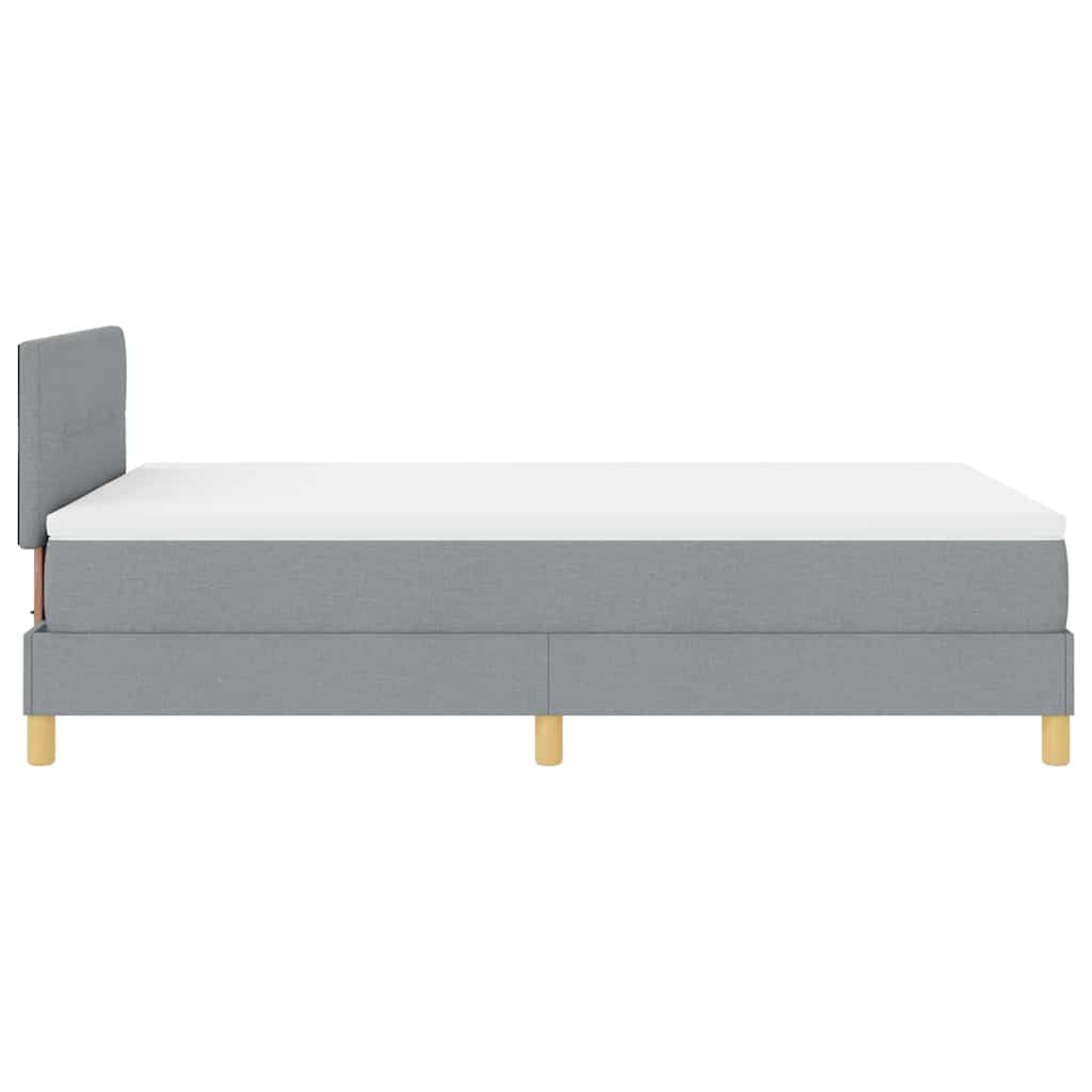 LED Box Spring Bed med hovedgærde Lysegrå 120 x 200 cm Stof
