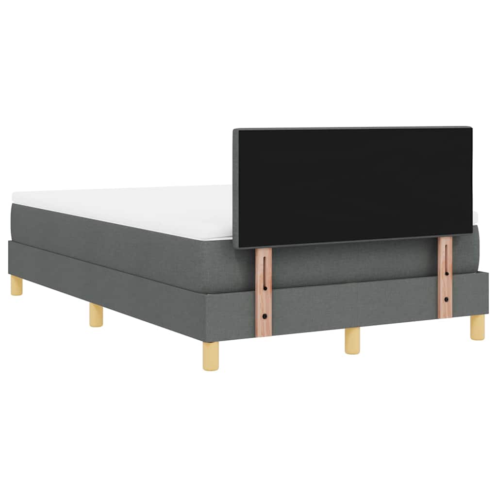 LED Box Spring Bed med hovedgærde Mørkegrå 120 x 200 cm Stof