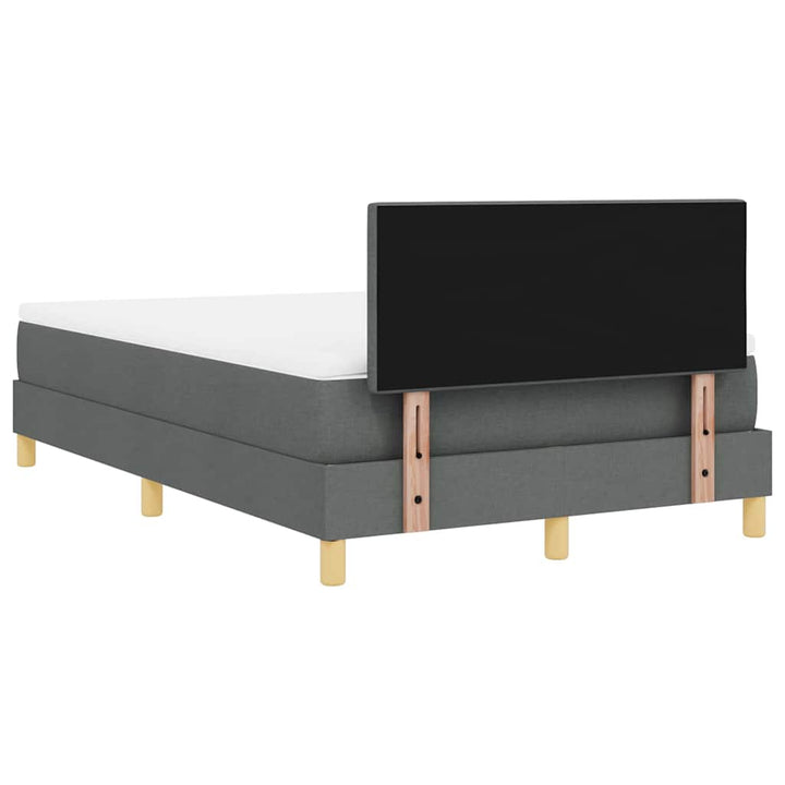 LED Box Spring Bed med hovedgærde Mørkegrå 120 x 200 cm Stof