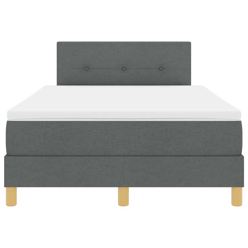 LED Box Spring Bed med hovedgærde Mørkegrå 120 x 200 cm Stof