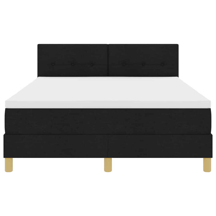 LED Box Spring Bed med LED-lysstrimler Sort 140 x 190 cm Stof
