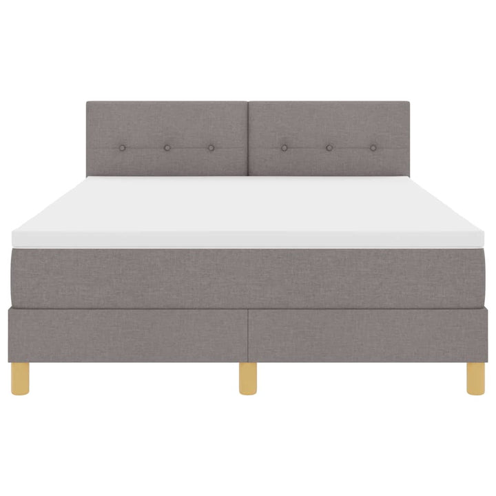 LED Box Spring Bed med hovedgærde Gråbrun 160 x 200 cm Stof