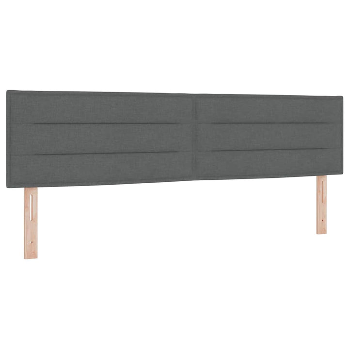 LED Box Spring Bed med hovedgærde Mørkegrå 180 x 200 cm Stof