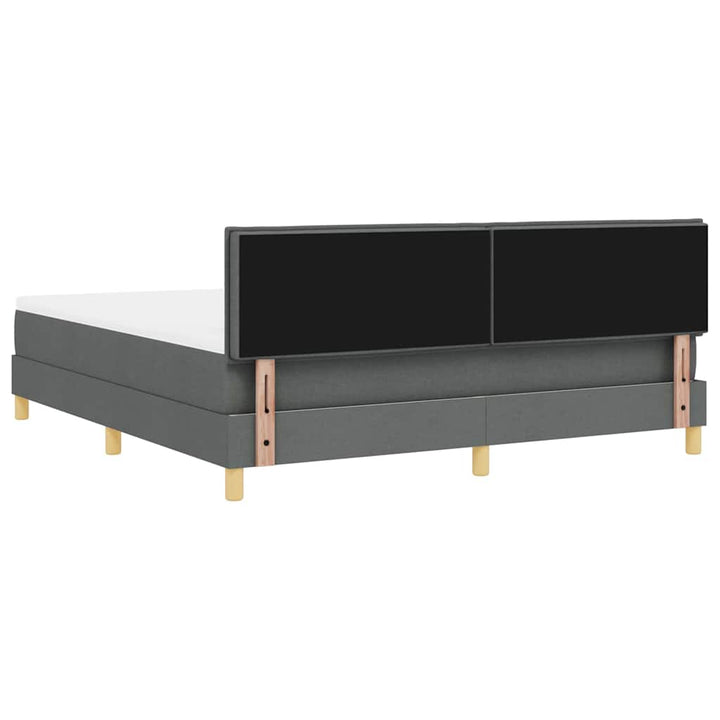 LED Box Spring Bed med hovedgærde Mørkegrå 180 x 200 cm Stof