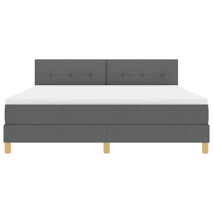 LED Box Spring Bed med hovedgærde Mørkegrå 180 x 200 cm Stof