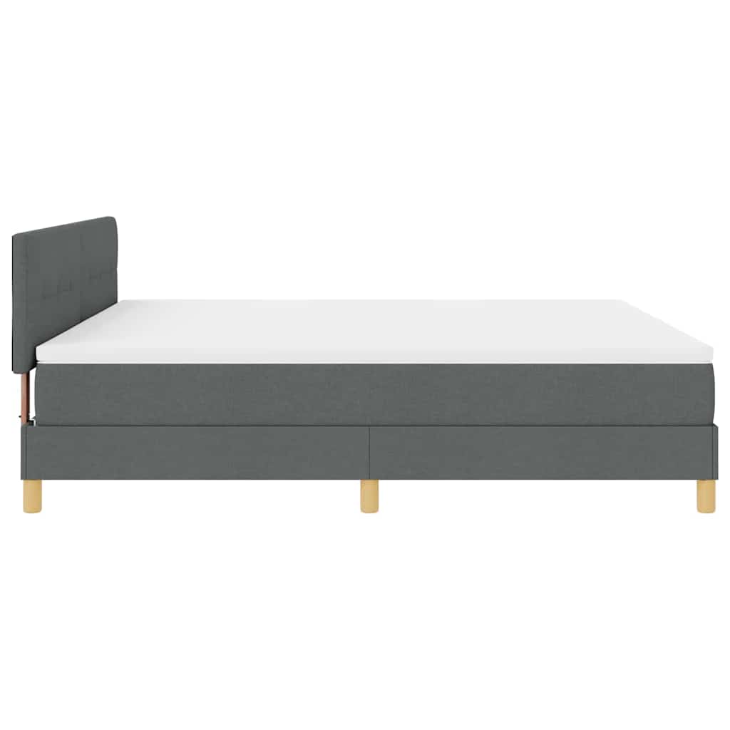 LED Box Spring Bed med hovedgærde Mørkegrå 180 x 200 cm Stof