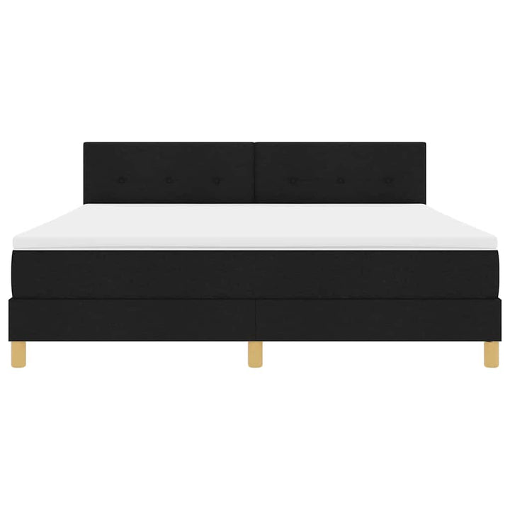 LED Box Spring Bed med LED-lysstrimler Sort 180 x 200 cm Stof