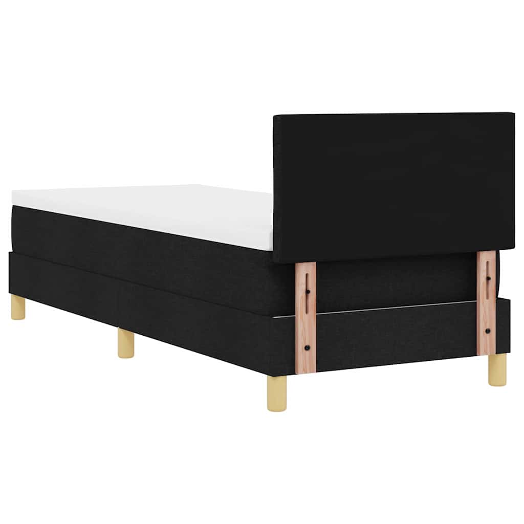 LED Box Spring Bed med pude Sort 80 x 200 cm Stof