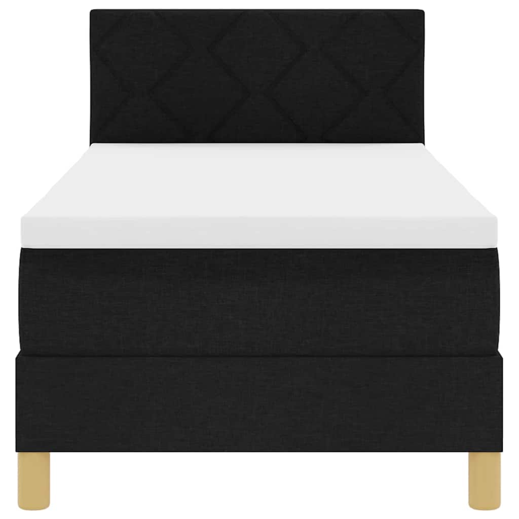 LED Box Spring Bed med pude Sort 80 x 200 cm Stof