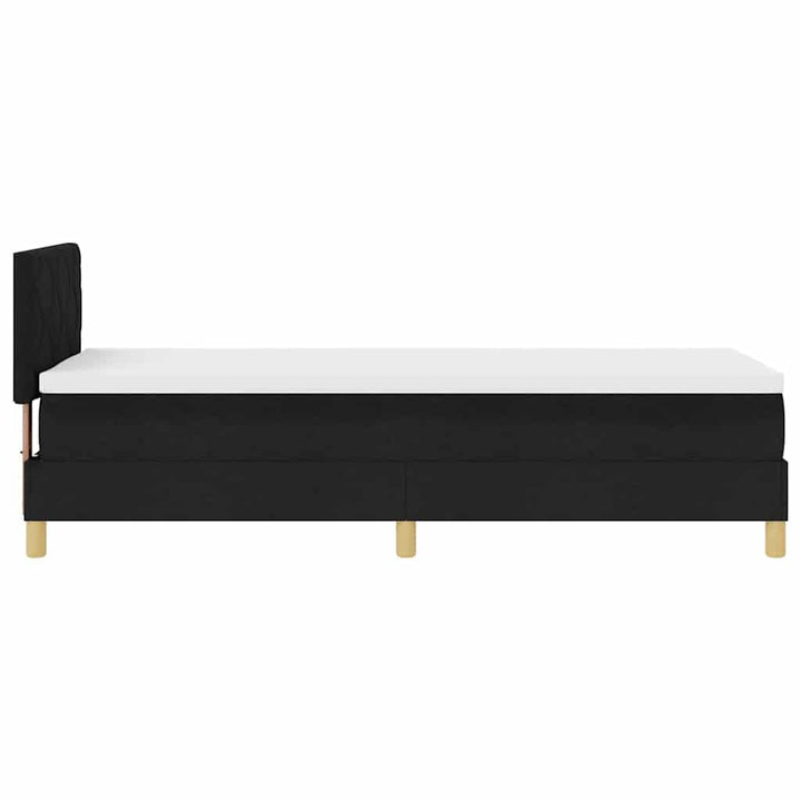 LED Box Spring Bed med pude Sort 80 x 200 cm Stof