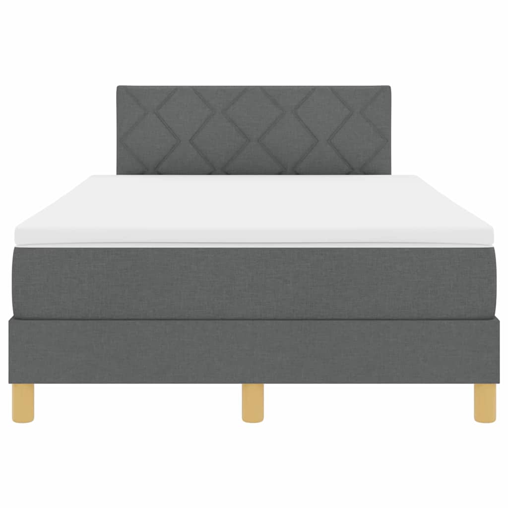 LED Box Spring Bed med hovedgærde Mørkegrå 120 x 190 cm Stof