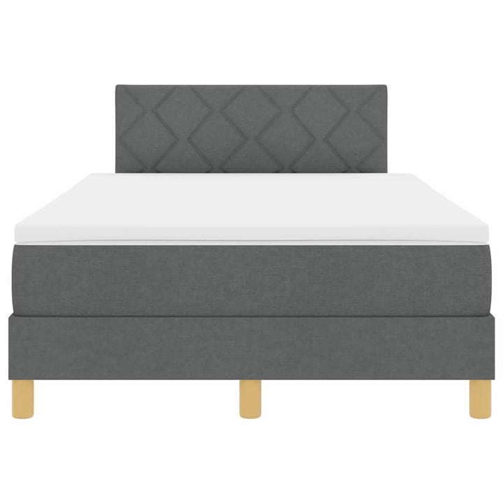 LED Box Spring Bed med hovedgærde Mørkegrå 120 x 190 cm Stof