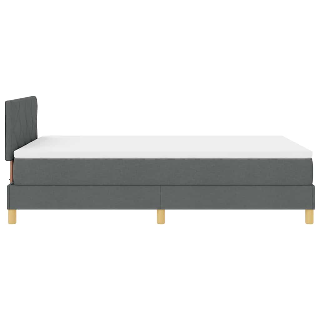 LED Box Spring Bed med hovedgærde Mørkegrå 120 x 190 cm Stof