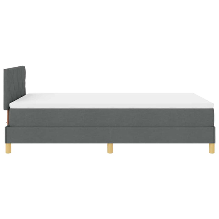 LED Box Spring Bed med hovedgærde Mørkegrå 120 x 190 cm Stof