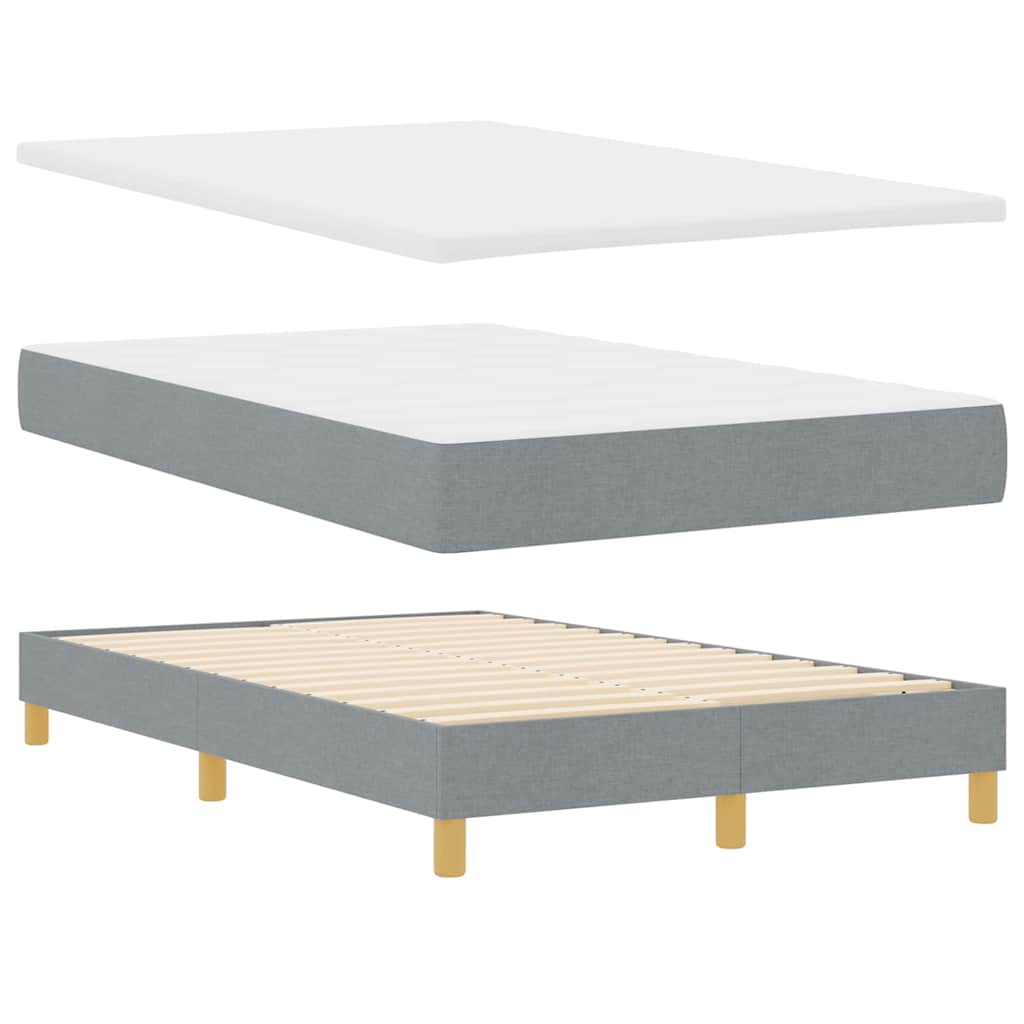 LED Box Spring Bed med pude Lysegrå 120 x 200 cm Stof