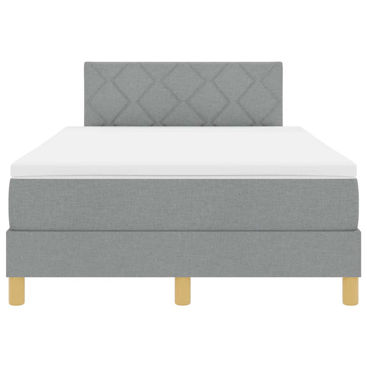LED Box Spring Bed med pude Lysegrå 120 x 200 cm Stof