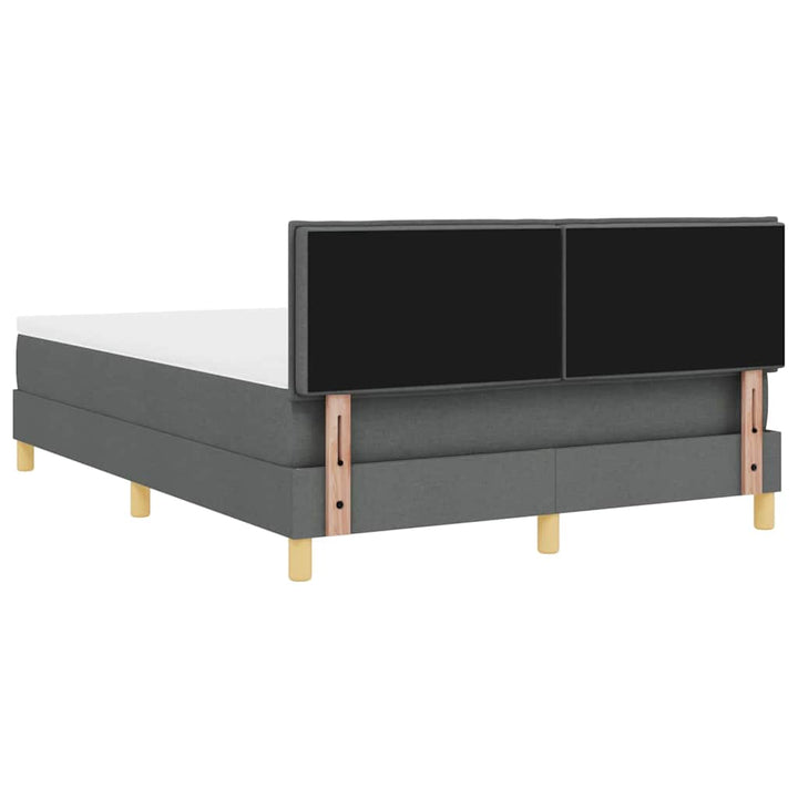 LED Box Spring Bed med hovedgærde Mørkegrå 140 x 190 cm Stof