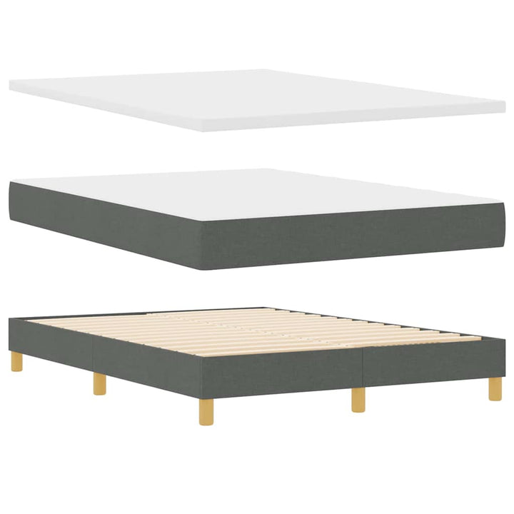 LED Box Spring Bed med hovedgærde Mørkegrå 140 x 200 cm Stof