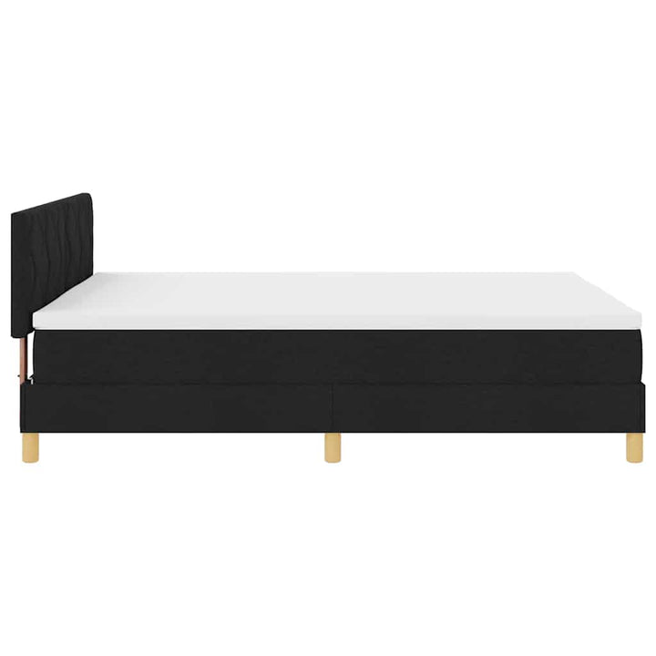 LED Box Spring Bed med LED-lysstrimler Sort 140 x 200 cm Stof