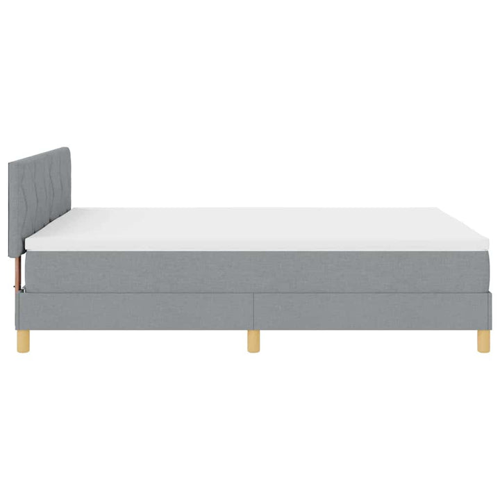LED Box Spring Bed med hovedgærde Lysegrå 160 x 200 cm Stof