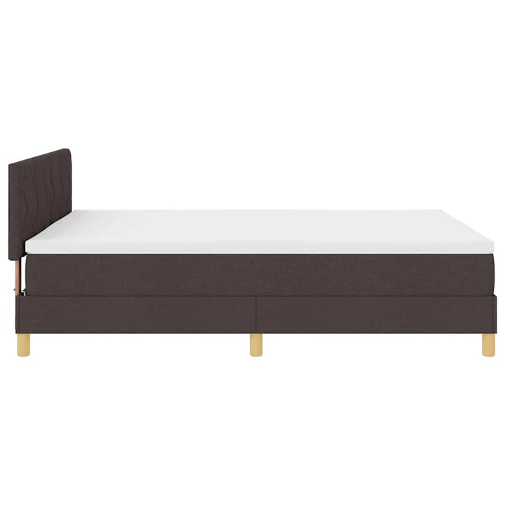 LED Box Spring Bed med hovedgærde Mørk Brun 160 x 200 cm Stof