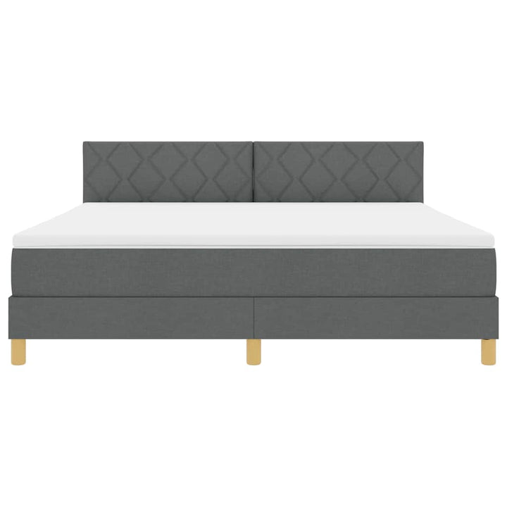 LED Box Spring Bed med hovedgærde Mørkegrå 180 x 200 cm Stof